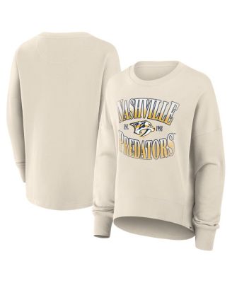 Fanatics - Women's Cream Nashville Predators Oversized Slice Pullover Sweatshirt