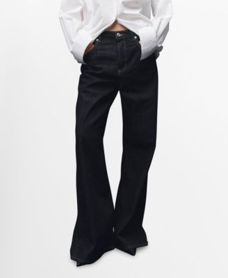 MANGO - Women's Wide-Leg Button Jeans