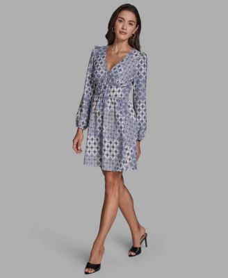 BCBG - Women's Crepe Tie-Front Shift Dress