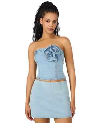 Steve Madden - Women's Rosette Bustier Sleeveless Top
