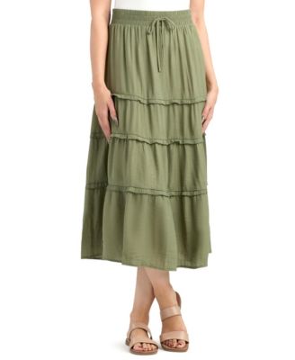 BCX - Women's Resort Crinkle Midi Skirt