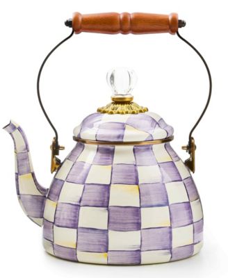 MacKenzie-Childs - Violet Check Handmade Tea Kettle