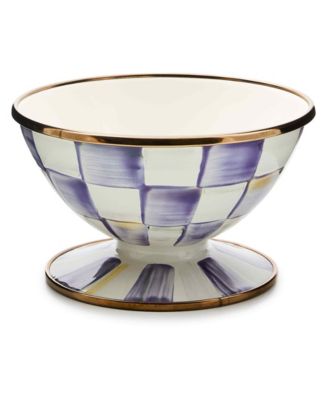 MacKenzie-Childs - Violet Check Handmade Ice Cream Dish