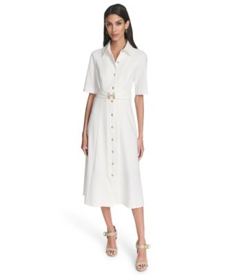 Halston - Women's Collared Midi Dress