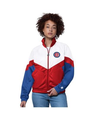 Starter - Women's White/Red Chicago Cubs Teamwork Raglan Full-Zip Track Jacket