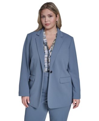 Calvin Klein - Plus Size Scuba Crepe Notch Collar Jacket