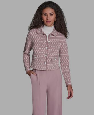 BCBG - Women's Printed Long-Sleeve Sweater Knit Jacket