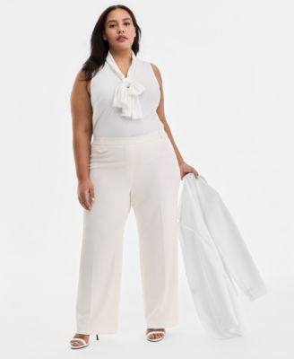 Anne Klein - Plus Size Pull-On Flap-Pocket Pants