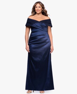 Betsy & Adam - Plus Size Off-The-Shoulder Dress
