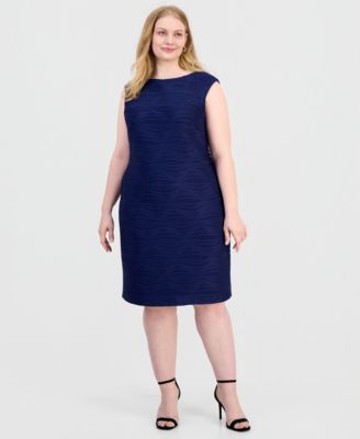 Kasper - Plus Size Wave Rib Sheath Dress