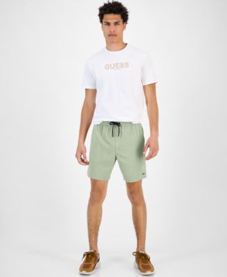 GUESS - Men's Solid Drawstring Swim Trunks