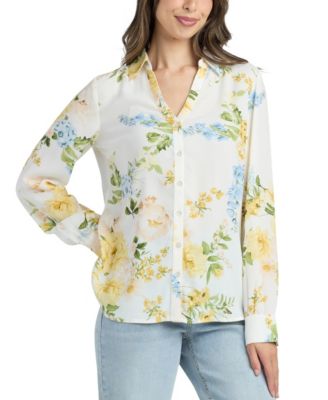 BCX - Women's Printed Button-Up Top
