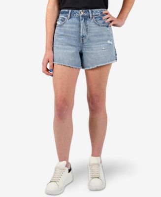Rewash - Juniors' Super High-Rise Denim Shorts