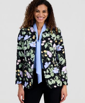 Kasper - Women's Floral Collarless Blazer