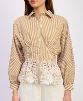 En Saison - Women's Juliette Spread Collar Top