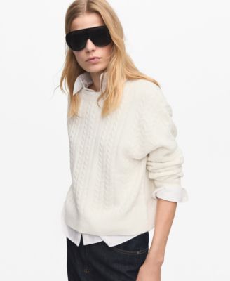 MANGO - Women's Braided Knitted Sweater