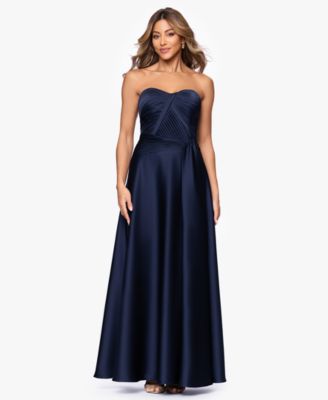 XSCAPE - Women's Hammered Satin Strapless Gown