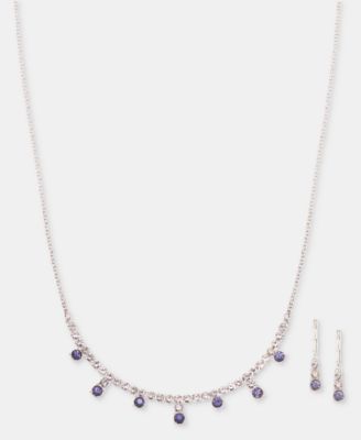 Anne Klein - Stone Cup Chain Statement Necklace & Earrings Set