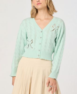 ASTR the Label - Women's V-Neck Button-Front Sweater