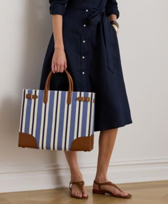 Lauren Ralph Lauren - Striped Canvas Medium Devyn Tote Bag