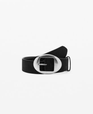 MANGO - Women's Leather Fur Belt