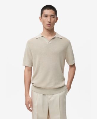 MANGO - Men's Structured Cotton Knitted Polo Shirt