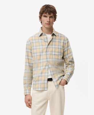 MANGO - Men's Check Flannel Cotton Shirt