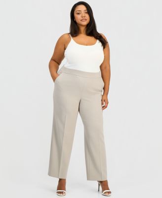 Anne Klein - Plus Size High Rise Pull-On Pants