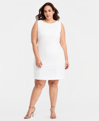 Kasper - Plus Size Bonded Lace Sheath Midi Dress