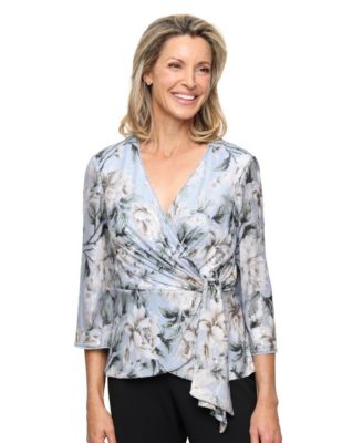 Alex Evenings - Women's Printed Sequin Blouse