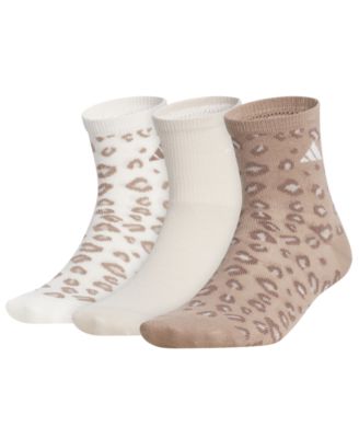 adidas - Women's Leopard Luxe Quarter High Socks, 3-Pack