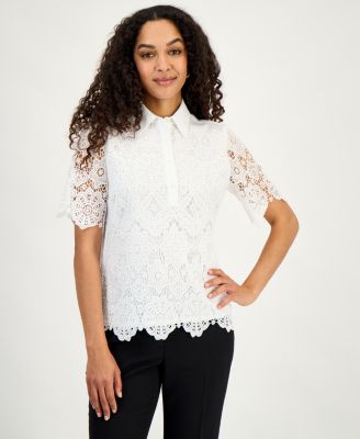 Kasper - Women's Collared Lace Shirt