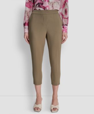 DKNY - Petite Mid-Rise Elastic Back Ankle Pants