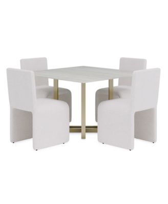 Furniture - 5 Pc. Dining Set (Emila Square Table & 4 Uph Chairs)