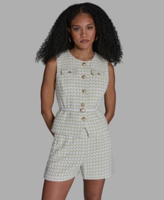 BCBG - Women's Button-Front Belted Vest