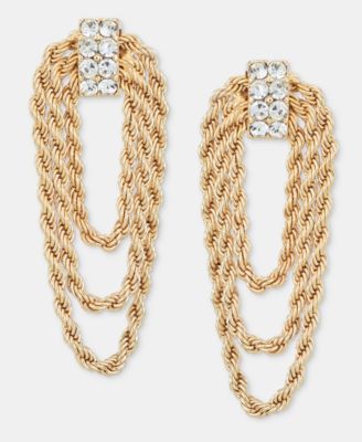 I.N.C. International Concepts - Crystal Multi-Row Chain Wrap Statement Earrings