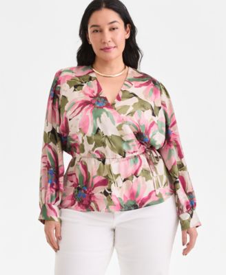 I.N.C. International Concepts - Plus Size Printed Peplum Blouse
