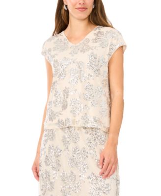 MSK - Women's V-Neck Short-Sleeve Top