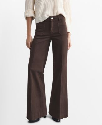 MANGO - Women's Pockets Wide-Leg Jeans