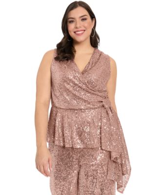 Muse - Plus Size Side Twist V-Neck Wrap Top