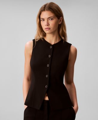 Calvin Klein - Women's V-Neck Front Button Vest