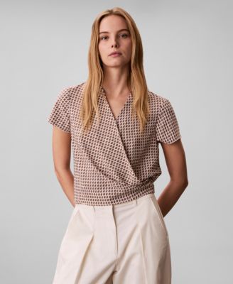 Calvin Klein - Women's Printed Wrap Top