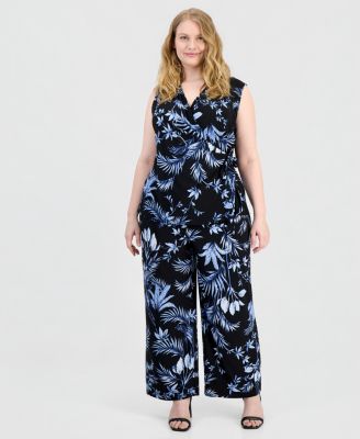 Anne Klein - Plus Size High Rise Wide-Leg Pull-On Pants