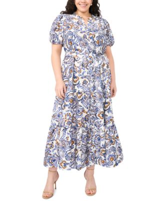 MSK - Plus Size Split Neck Maxi Dress