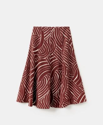 MANGO - Women's Geometric Print A-Line Skirt