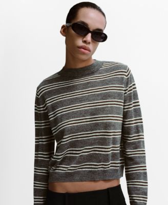 MANGO - Women's Knit Striped Sweater