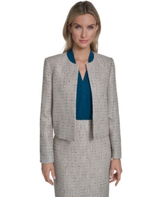 Calvin Klein - Women's Tweed Open-Front Jacket