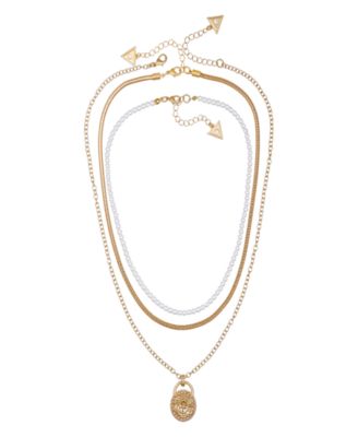 GUESS - Multi-Layer Imitation Pearl Chain Necklace