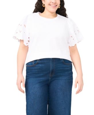 Vince Camuto - Plus Size Crewneck Pull-On Top