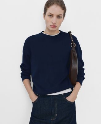 MANGO - Women's Round-Neck Knitted Sweater